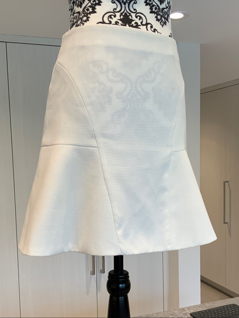Aryn K White A-Line Flared Skirt